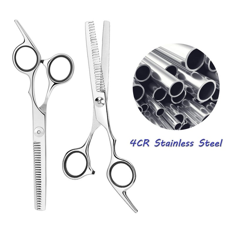 Essoy Professional Thinning Shears - 6.5-Inch Hair Cutting Scissors with Stainless Steel Blades, Fine Adjustment Screw for Home Salon, Barber and Hairdressing - Image 4